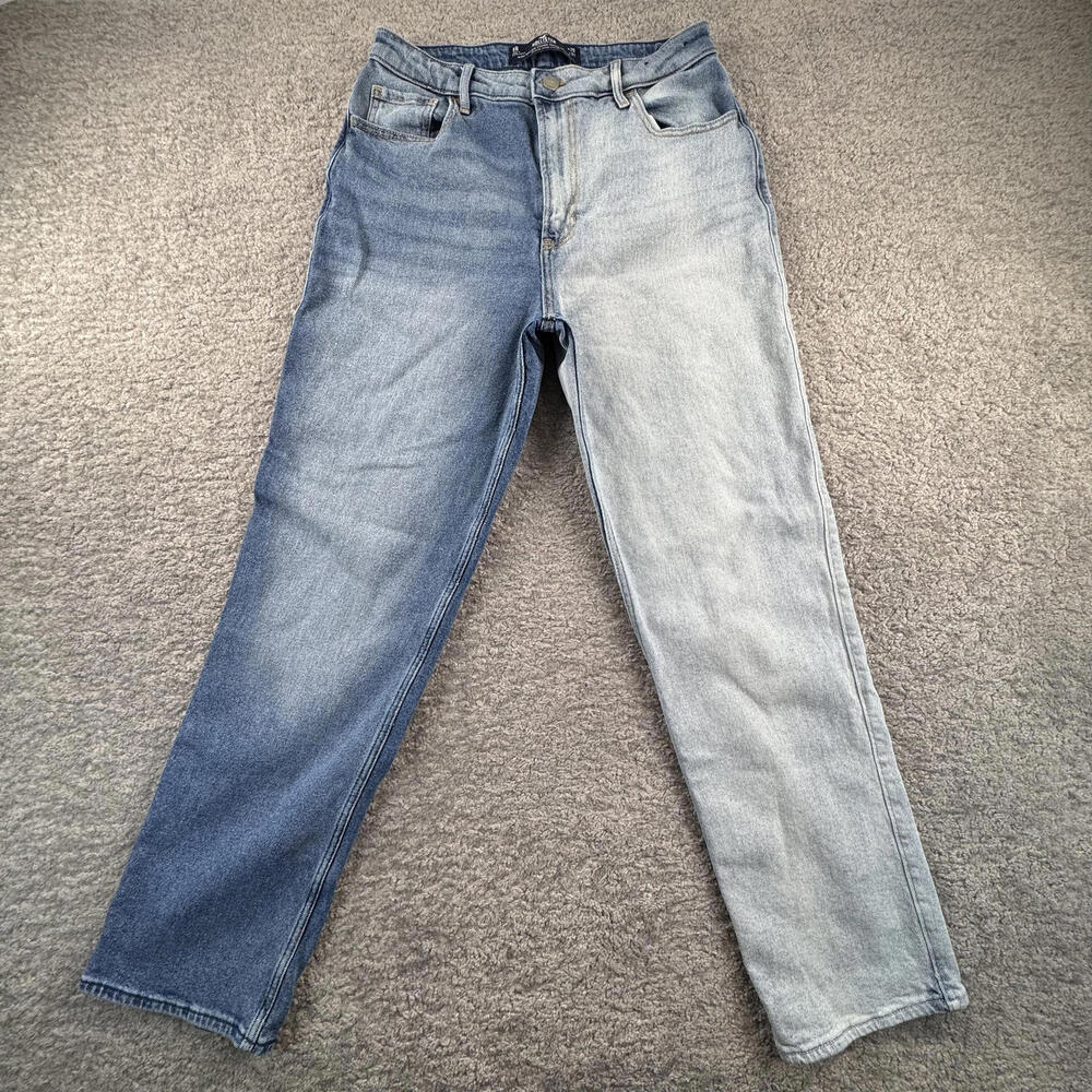 Hollister Ultra High-Rise Stacked 9R Straight Jeans - Two Tone Denim 29x31